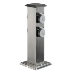 G & L Handels GmbH Energisøjle 400166 i stål med 4 stikkontakter