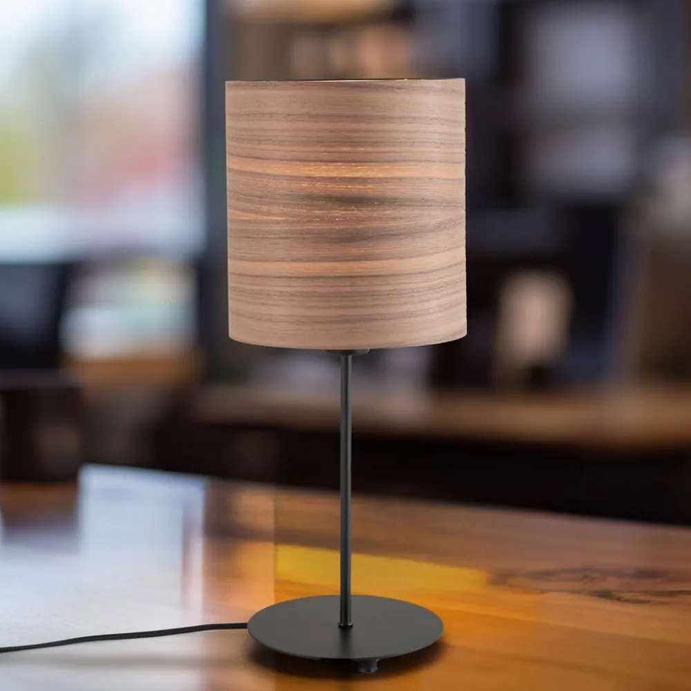 Envostar Bordlampe i finér valnød Ø 20,5 cm