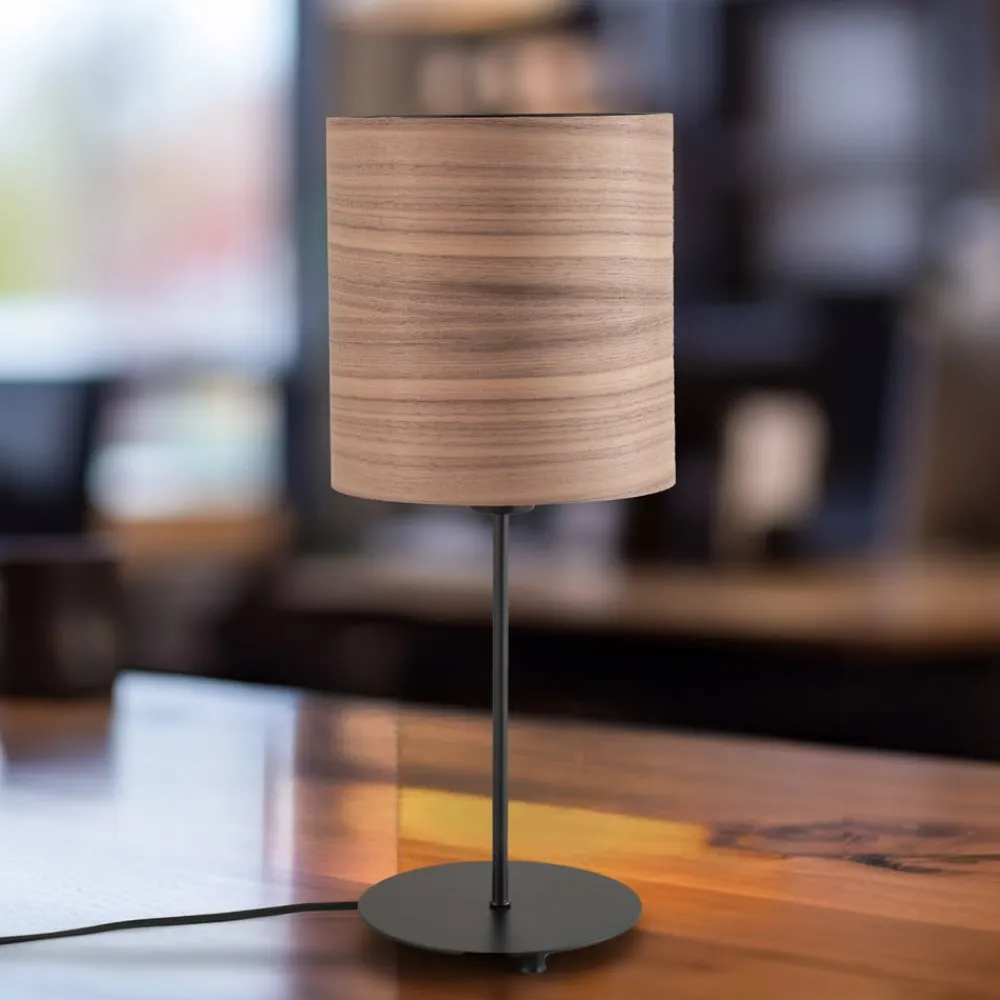 Envostar Bordlampe i finér valnød Ø 20,5 cm