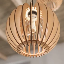 Envostar Clay hængelampe birkeplywood 3 lyskilder rund