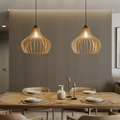 Envostar Bæredygtige Lamper>Faje pendel, birkekrydsfiner, 2fl