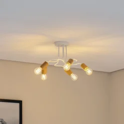 Envostar Loftlamper>Joiy loftslampe 5-lys fordelt hvid/træ