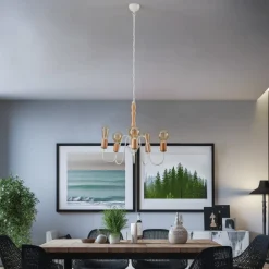 Joiy lysekrone, 5 lyskilder, hvid^Envostar Outlet