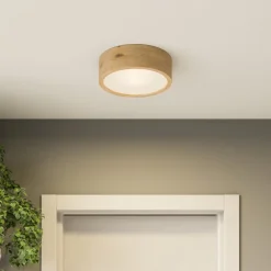 Envostar Gang|Loftlamper>Kerio loftlampe, Ø 27 cm, naturrøget eg