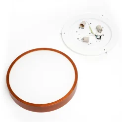 Envostar Kerio loftlampe, Ø47cm, rustik fyrretræ