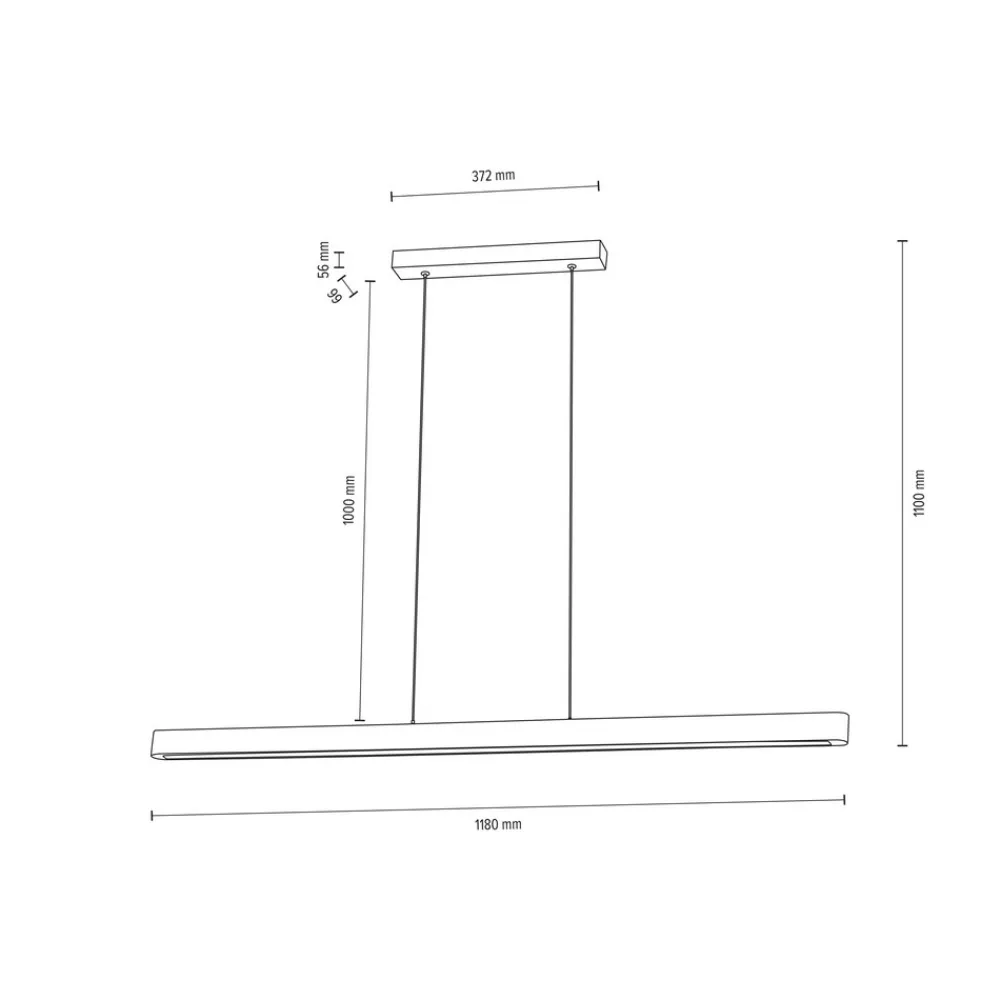 Envostar Lineo LED-pendel fyrretræsgrå 118 cm