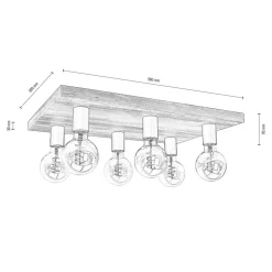 Lobo loftslampe 6fl. fyrretræ brun^Envostar Outlet