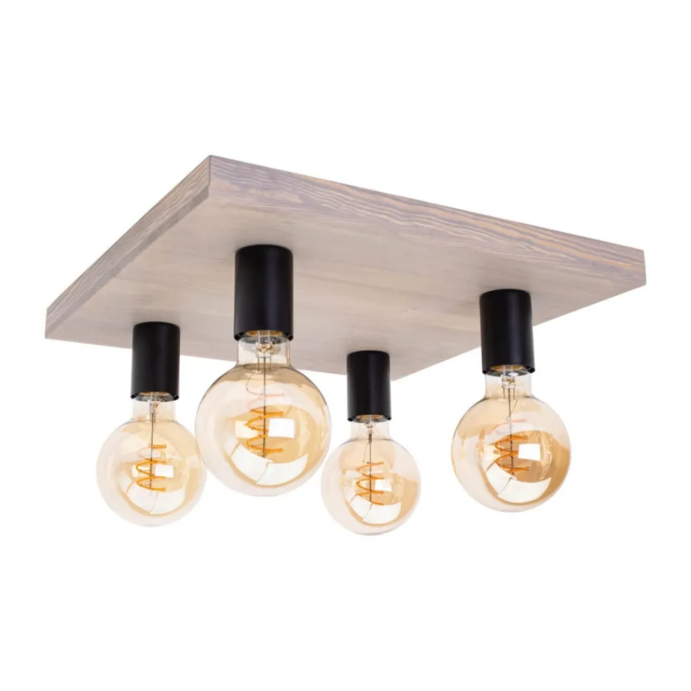 Envostar Lobo loftslampe 4fl. fyrretræsgrå