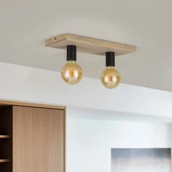 Envostar Bæredygtige Lamper>Lobo loftslampe 2fl. fyrretræsgrå