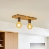 Envostar Bæredygtige Lamper>Lobo loftslampe 2fl. fyrretræ valnød