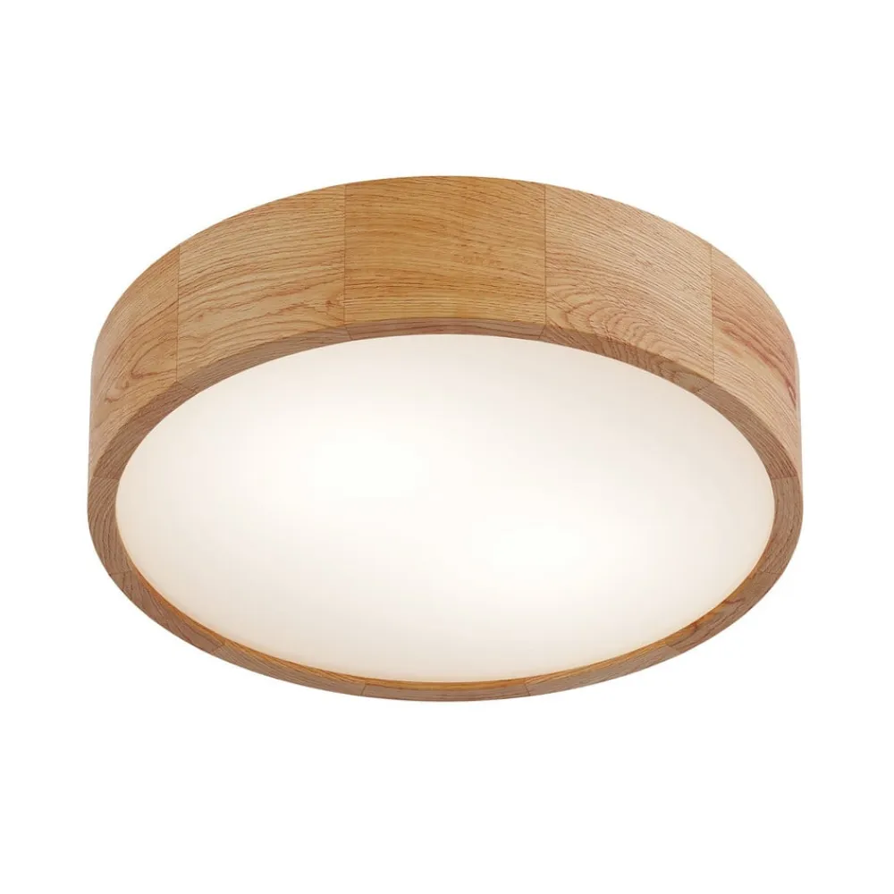 loftlampe Kerio, Ø 37 cm, naturligt egetræ^Envostar Hot