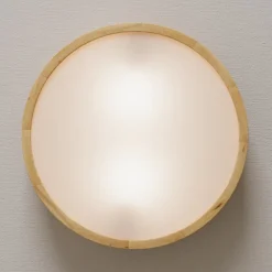 loftlampe Kerio, Ø 37 cm, naturligt egetræ^Envostar Hot