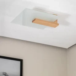 Peach Puff loftlampe med glas, træ^Envostar Outlet