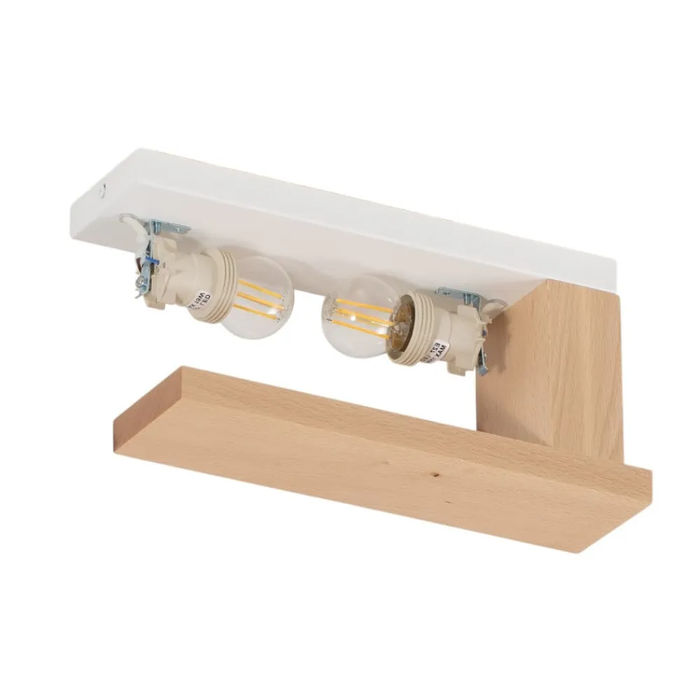 Peach Puff loftlampe med glas, træ^Envostar Outlet