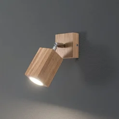 Envostar Peach Puff vægspot træ kvader 1 lyskilde