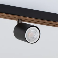 Tino loftspot med 4 lyskilder, sort/træ^Envostar Clearance