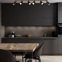 Envostar Loftlamper|Spotlights>Tino loftspot med 6 lyskilder, sort/træ