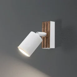 Envostar Væglamper|Væglamper>Tino vægspot 1 lyskilde hvid/træ