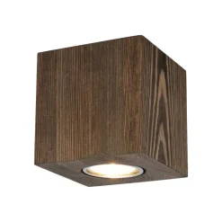 Envostar Tuni downlight, fyrretræ bejdset valnød