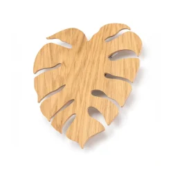 væglampe Folah, bladform, lyst træ, 40 x 35 cm^Envostar Discount