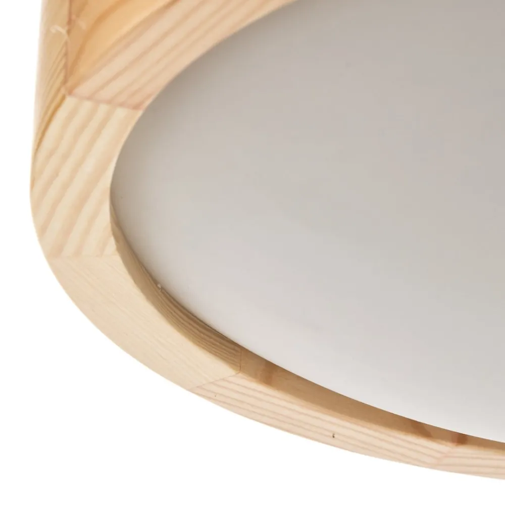 Envostar Zeus loftlampe i træ, fyr, Ø27cm