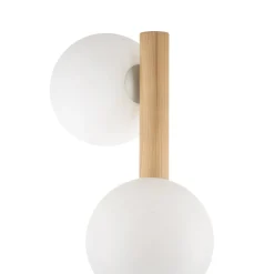 Estera gulvlampe, opalglas, træramme, 132 cm, 3 lyskilder^TK Lighting New