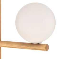 TK Lighting Estera hængelampe, opalglas, træ, 3 lyskilder