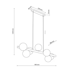 TK Lighting Estera hængelampe, opalglas, træ, 7 lyskilder