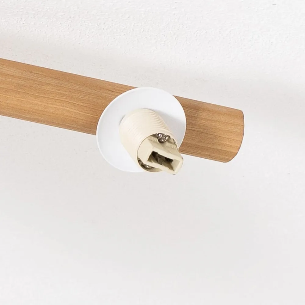 TK Lighting Estera loftlampe, opalglas, træ, 3 lyskilder