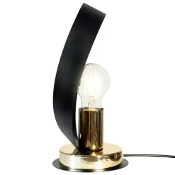 bordlampe Petla, sort/guld, metal, Ø 19 cm^Euluna Best