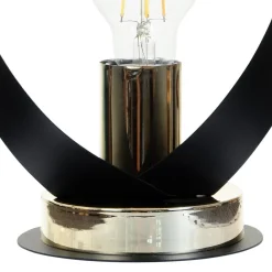 bordlampe Petla, sort/guld, metal, Ø 19 cm^Euluna Best
