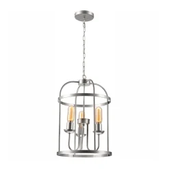 Euluna Constantine lysekrone i stål med 3 lyskilder