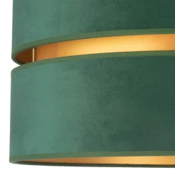 Euluna Duo loftlampe tekstil grøn/guld Ø40cm
