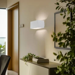 Euluna Elestren væglampe, kantet, hvid