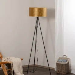 Euluna gulvlampe Zofia, guldfarvet