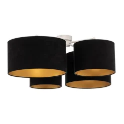 Lodge loftlampe, 4 lyskilder, sort/guld^Euluna Discount