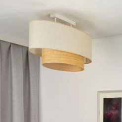 loftlampe Boho Cotton, beige, raffia natur, 80 cm^Euluna Discount