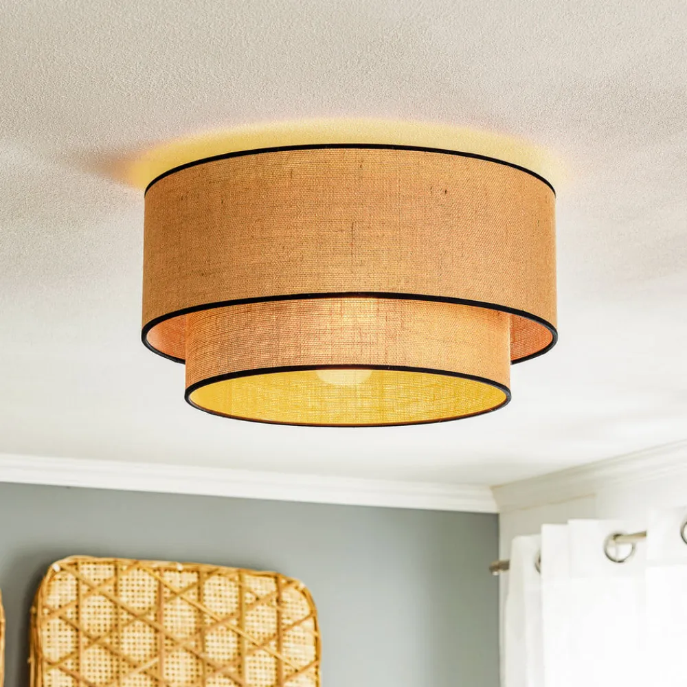 loftlampe Boho jute & sort, natur/sort, Ø45cm^Euluna Clearance