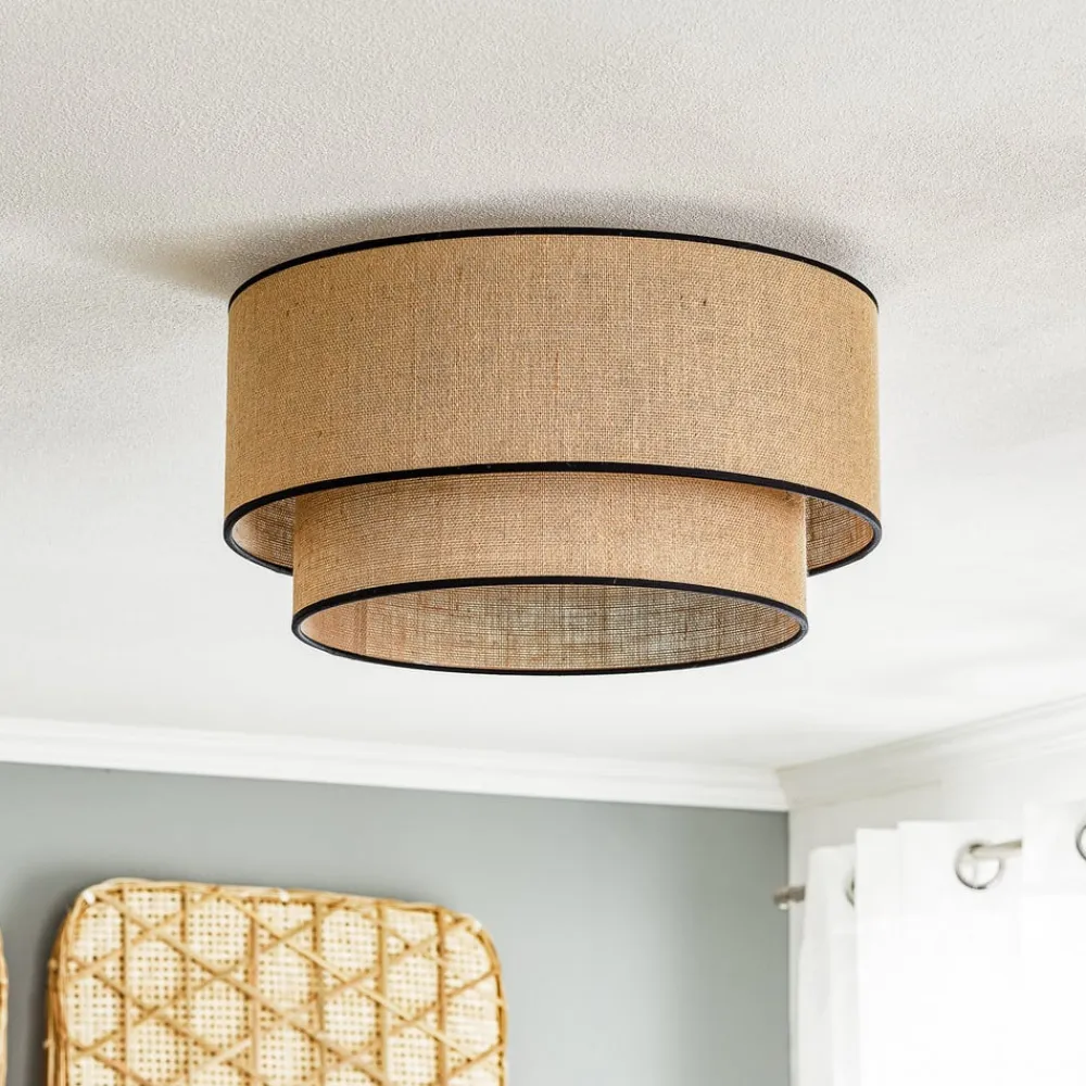 loftlampe Boho jute & sort, natur/sort, Ø45cm^Euluna Clearance