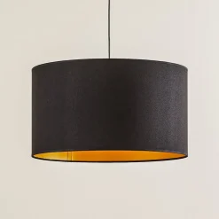 Euluna Pendellamper>Roller hængelampe, sort/guld, Ø 45 cm