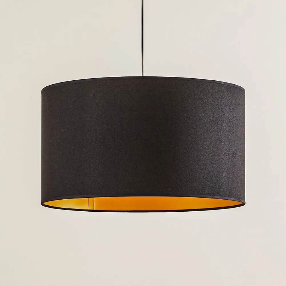 Euluna Pendellamper>Roller hængelampe, sort/guld, Ø 45 cm