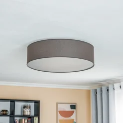 rulleloft, jordfarvet stofskærm, Ø50cm^Euluna Sale