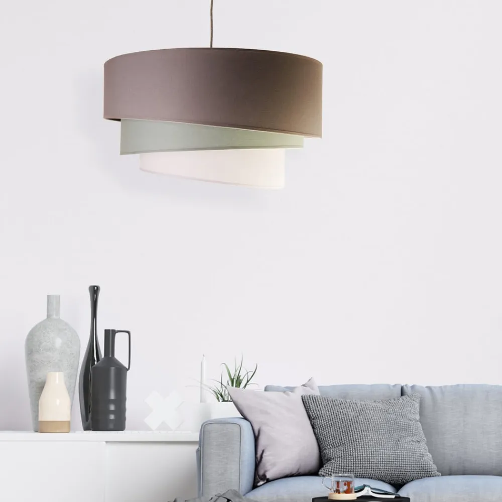 Euluna Trio monocolor loftslampe, grå, Ø 60 cm, tekstil