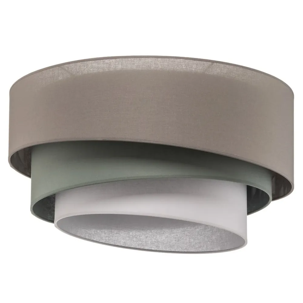 Euluna Trio monocolor loftslampe, grå, Ø 60 cm, tekstil