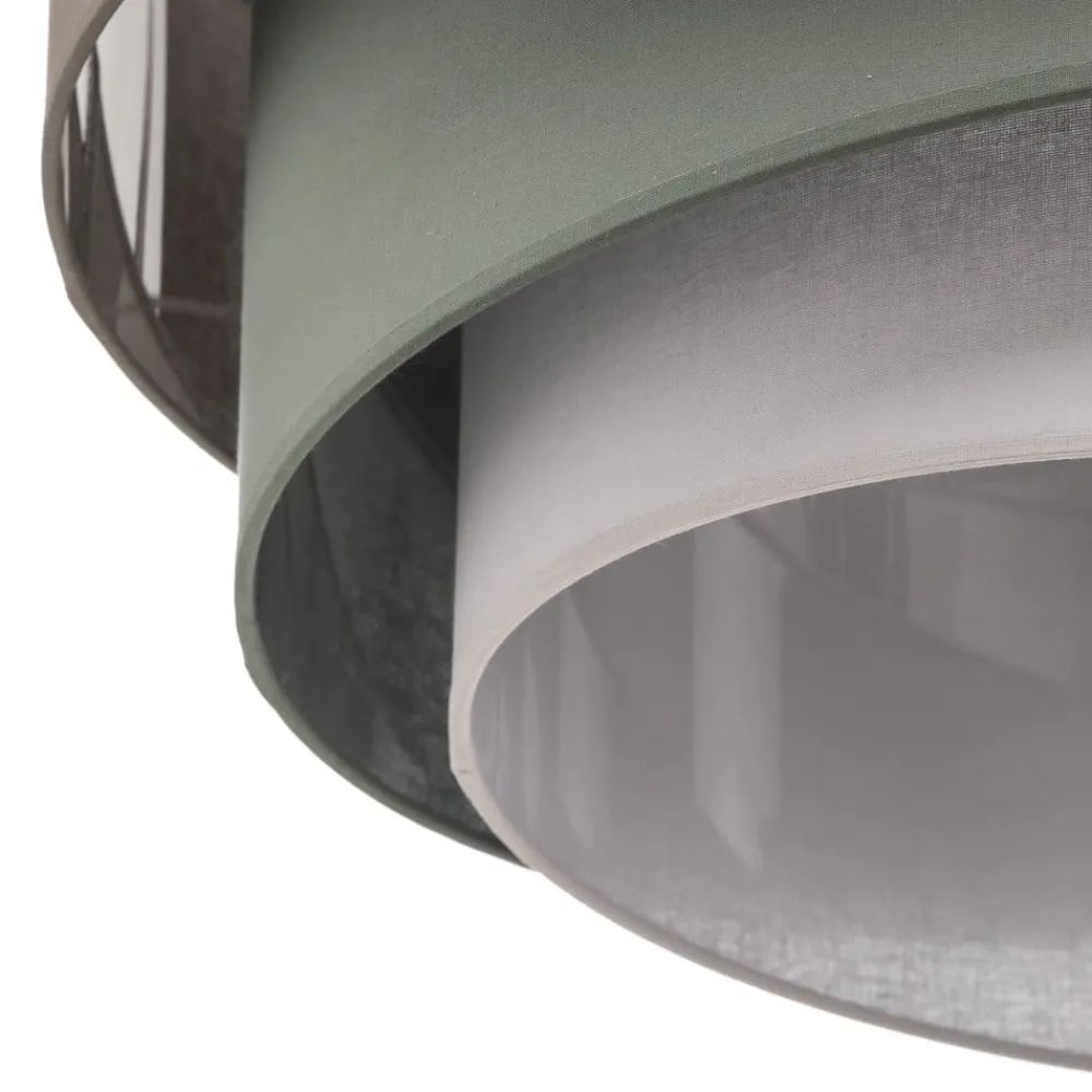 Euluna Trio monocolor loftslampe, grå, Ø 60 cm, tekstil