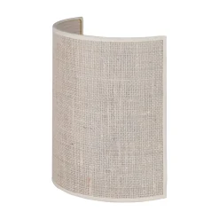 Euluna Væglamper>væglampe jute, hvid/ecru, halvrund, højde 24 cm