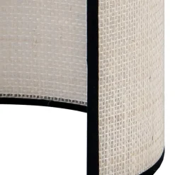 Euluna væglampe jute, hvid/sort, halvrund, højde 24 cm