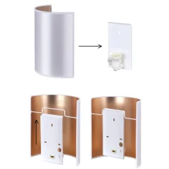 Euluna væglampe jute, hvid/sort, halvrund, højde 24 cm