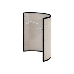 Euluna væglampe jute, hvid/sort, halvrund, højde 24 cm