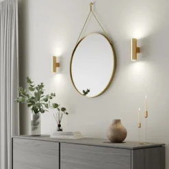 væglampe Marion, messing Højde 18 cm Stål op/ned^Euluna Online